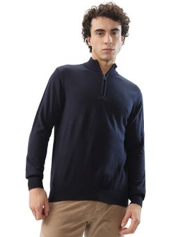 Raymond - Regular Fit Solid Dark Blue Sweater