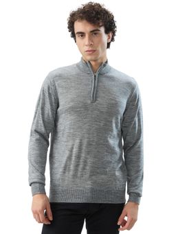Raymond - Regular Fit Solid Medium Grey Sweater