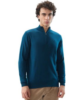 Raymond - Regular Fit Solid Dark Petrol Sweater