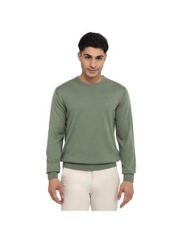 Raymond - Regular Fit Solid Medium Green Sweater