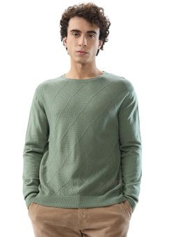 Raymond - Regular Fit Solid Medium Green Sweater