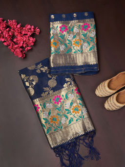 MUFFLY - Women'S Banarasi Patola Silk Unstitched Salwar Suit Dress Material With Dupatta (Set of 3)