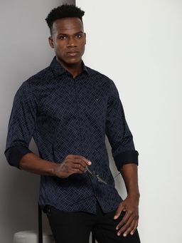 Tommy Hilfiger - Geometric Slim-Fit Satin Woven Shirt
