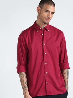 Tommy Hilfiger - Solid Regular-Fit Cotton Shirt