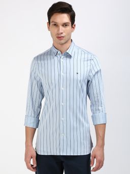 Tommy Hilfiger - Striped Slim-Fit Satin Woven Shirt