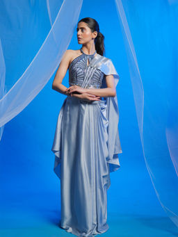 Asaaye - Soft Trigger Draped Pre Drape Saree with Stitched Blouse