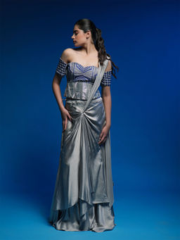 Asaaye - Pause Draped Pre Drape Saree with Stitched Blouse