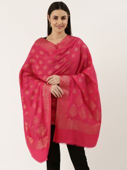 Pashmoda - Women Pink Kaani Zari Shawl
