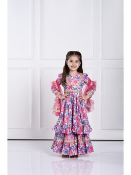 THE PONY & PEONY CO. - Aairah Multi Kurta and Sharara with Dupatta (Set of 3)