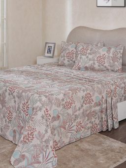 Maspar - Peach Cotton Bed Sheet with 1 Pillow Cover (Single)
