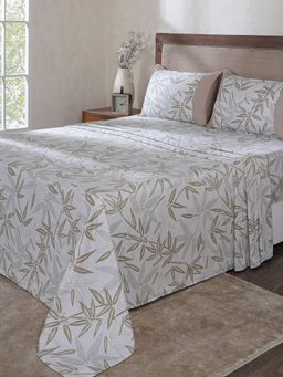 Maspar - White Cotton Bed Sheet with 2 Pillow Covers