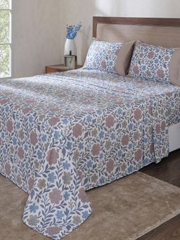 Maspar - Brown Cotton Bed Sheet with 1 Pillow Cover (Single)