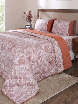 Maspar - Rust Floral Cotton Blend Quilt