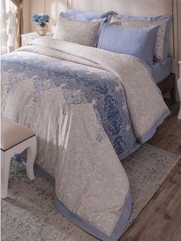 Maspar - Blue Cotton Duvet Cover with 2 Pillow Covers