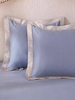 Maspar - Blue Cotton Regular Pillow Covers (Pack of 2)