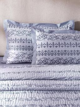 Maspar - Blue Cotton Blended Standard Pillow Covers (Pack of 2)