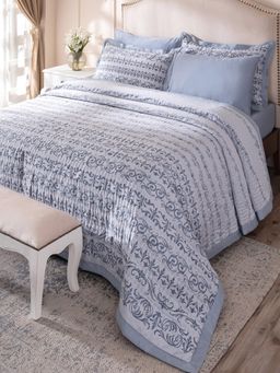Maspar - Blue Cotton Blend Quilt (Double)