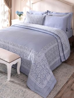 Maspar - Blue Cotton Blend Quilt (Double)
