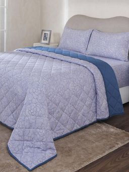 Maspar - Blue Floral Cotton Blend Quilt