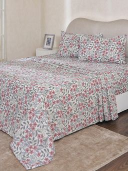 Maspar - Multi-Color Cotton Bed Sheet with 2 Pillow Covers