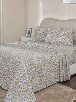 Maspar - Multi-Color Cotton Bed Sheet with 1 Pillow Cover (Single)