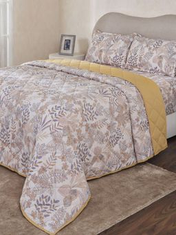 Maspar - Yellow Cotton Blend Floral Quilt