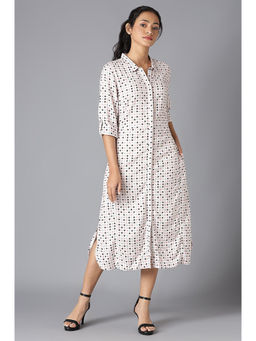 W - Off White Geometric Dress