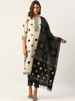 The Kapas - Monochrome Ethnic Kurta (Set of 3)