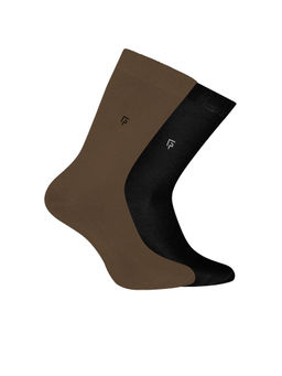 Footprints - Multi-Colour Men's Bamboo Formal Socks (Pack Of 2)