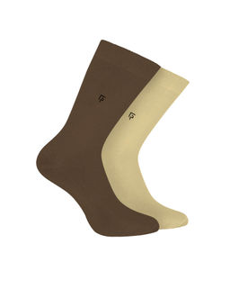Footprints - Multi-Colour Men's Bamboo Formal Socks (Pack Of 2)
