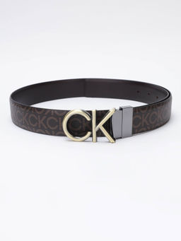 Calvin Klein - Logo Brown Leather Reversible Belt