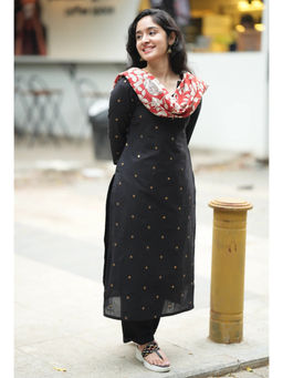 Kedar Fab - Women's Art Silk Woven Kurta with Pant and Dupatta