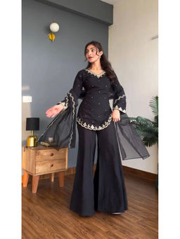 THE52 - Women's Embroidery Straight Kurta with Palazzo and Dupatta