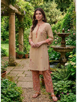Lakshita - Peach Printed Kurta with Pant