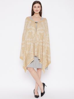 KnitStudio - Cream Floral Knitted Shawl