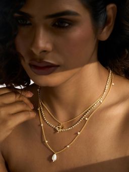 Joker and Witch - Joker & Witch Eva Monogram Gold Plated Necklace