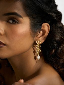 Joker and Witch - Joker & Witch Aria Monogram Gold Plated Earrings