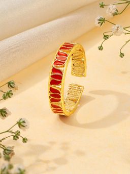 Teejh - Bhairavi Red and Gold Plated Toe Ring