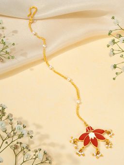 Teejh - Bhairavi Red and Gold Plated Maangtika