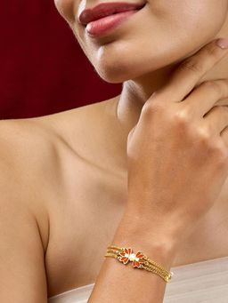 Teejh - Janisha Red and Gold Plated Bracelet