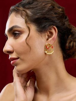 Teejh - Ojal Red and Gold Plated Earrings