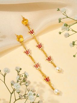 Teejh - Chahat Red and Gold Plated Earrings