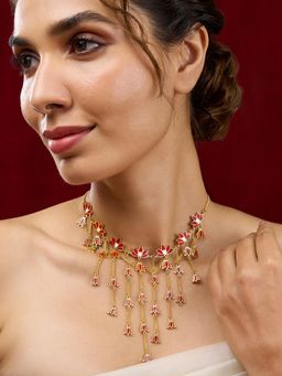 Teejh - Tvesa Red and Gold Plated Choker