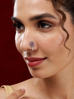 Teejh - Surmayi Red stone Nose pin