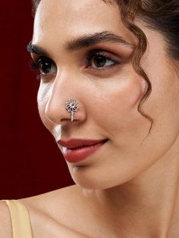 Teejh - Surmayi White stone Nose pin
