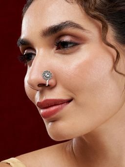 Teejh - Nurni White Stone Nose pin