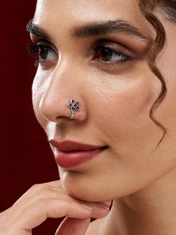 Teejh - Anali Red Stone Nose pin