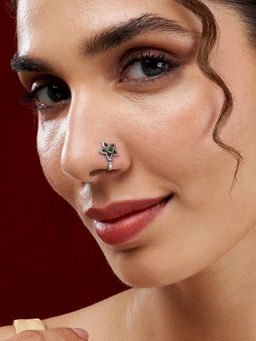 Teejh - Anali Green Stone Nose pin