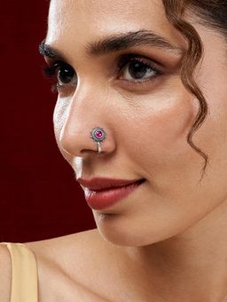 Teejh - Afsana Red Stone Nose pin