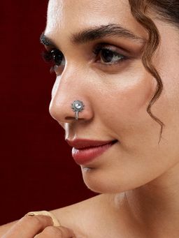 Teejh - Afsana White Stone Nose pin